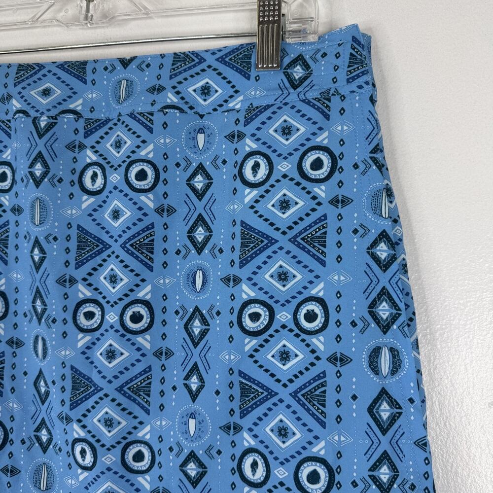 RipSkirt Hawaii Wrap Skirt Womens L Blue Big Beach Print Travel Cover Up NEW